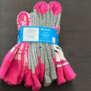 Columbia Pink and White Socks Set of 4 pairs